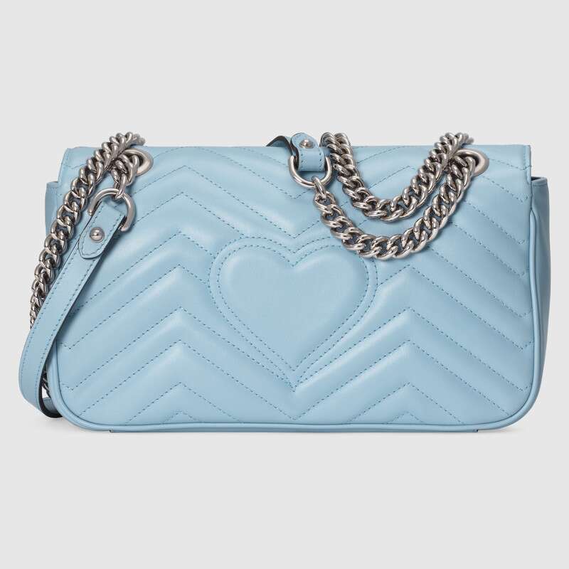 GG Marmont small shoulder bag Pastel blue leather