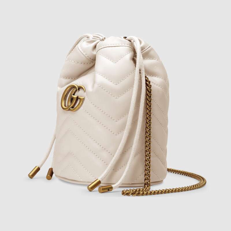 GG Marmont mini bucket bag White leather