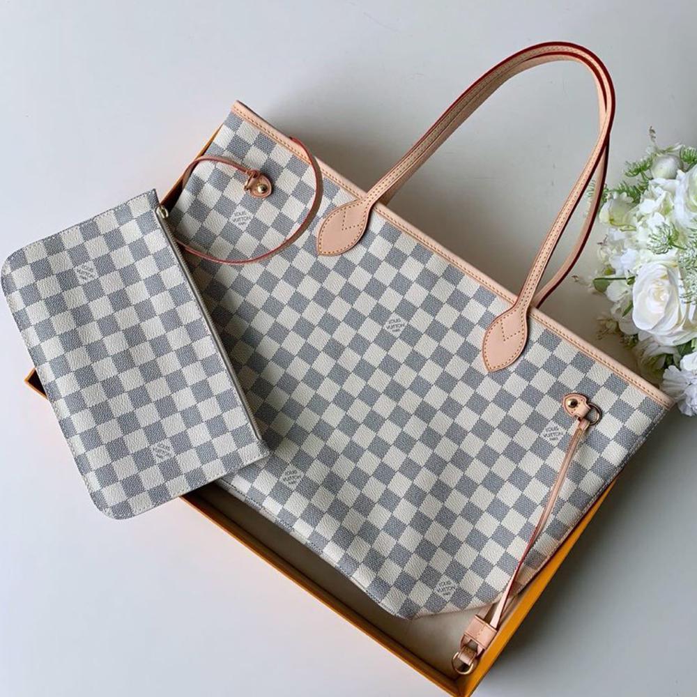 Louis Vuitton NEVERFULL MM Damier Ebene Beige