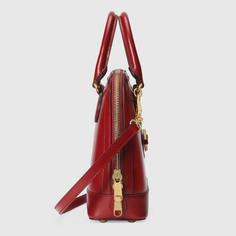 Gucci Horsebit 1955 Small Top Handle Bag Red Leather