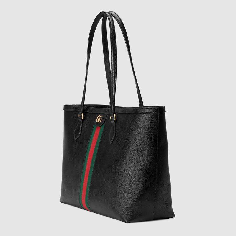 Ophidia leather tote Black leather