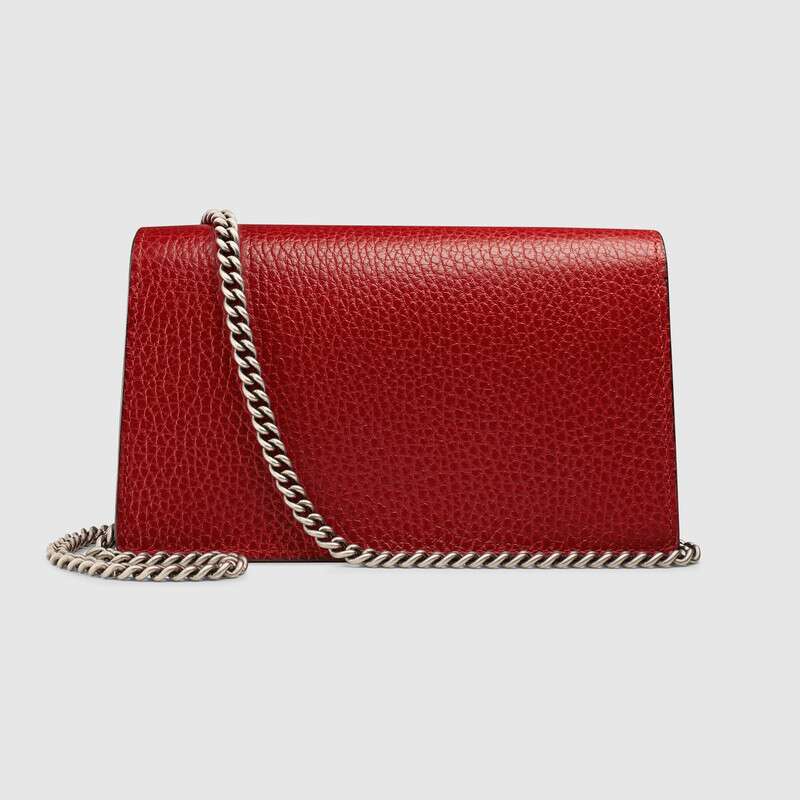 Dionysus leather super mini bag Hibiscus Red Leather