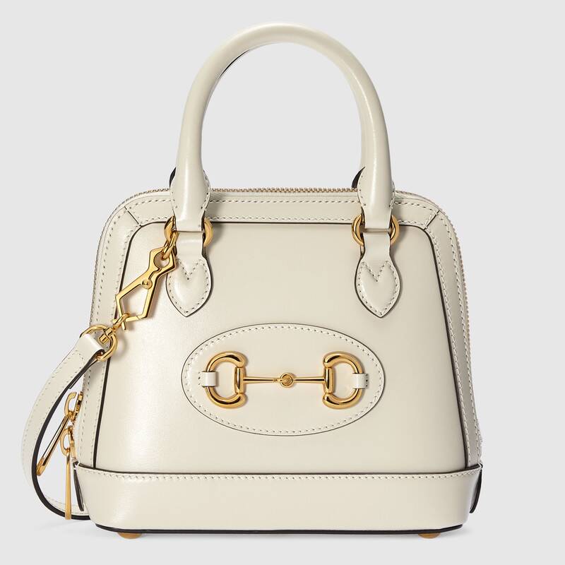 Gucci Horsebit 1955 mini top handle bag White leather