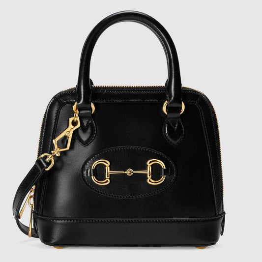 Gucci Horsebit 1955 mini top handle bag Black leather