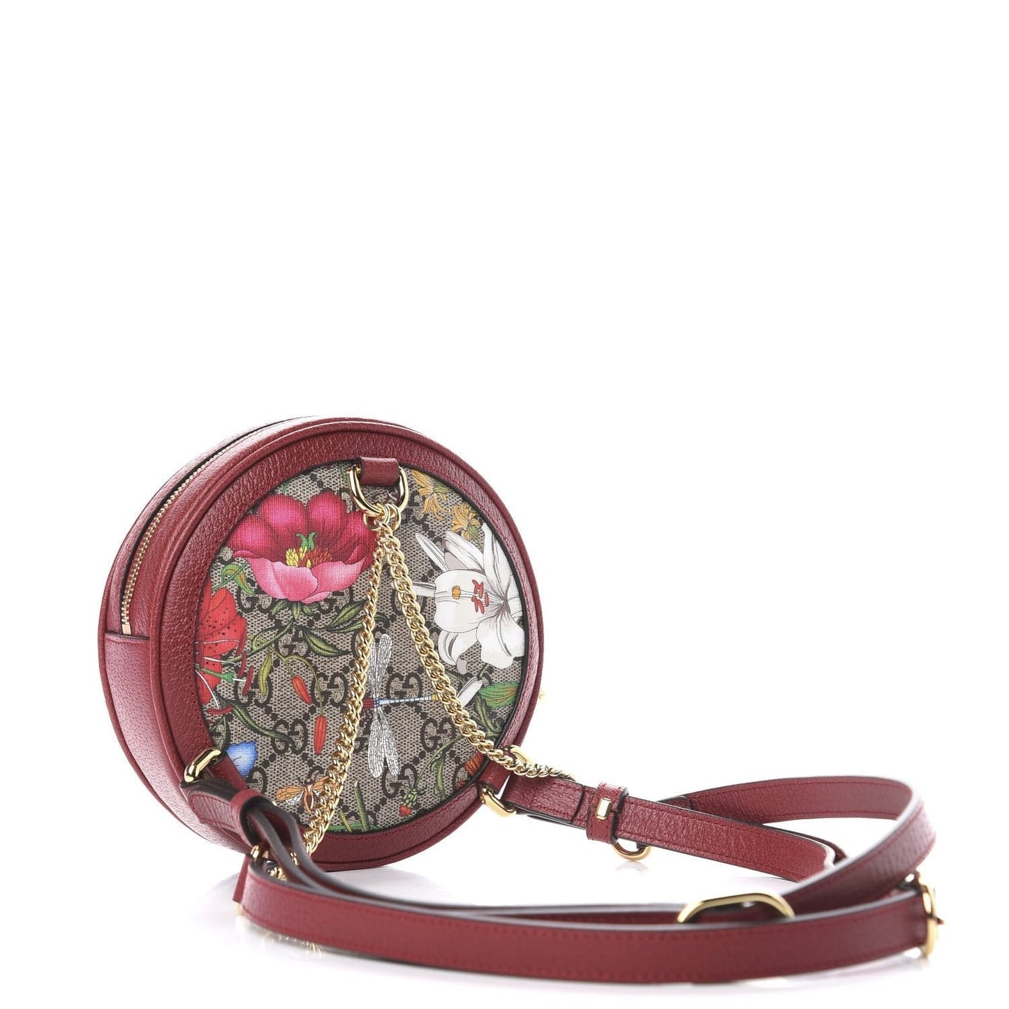 Gucci Ophidia Red GG Supreme Canvas Flora Print Backpack