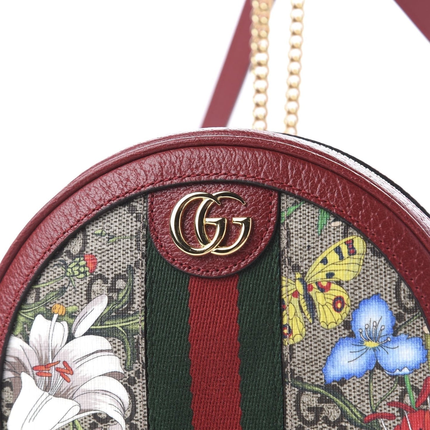 Gucci Ophidia Red GG Supreme Canvas Flora Print Backpack