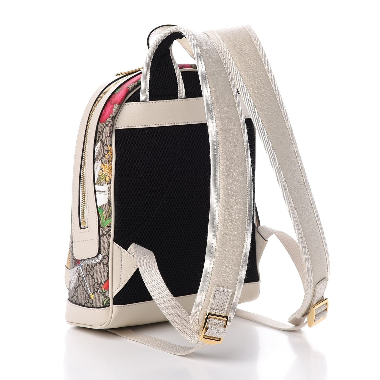 Gucci Ophidia White GG Supreme Monogram Flora Web Small Day Backpack