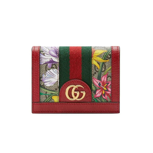 Gucci Ophidia Red Supreme Coated Canvas Gg Floral Wallet Bifold Wallet