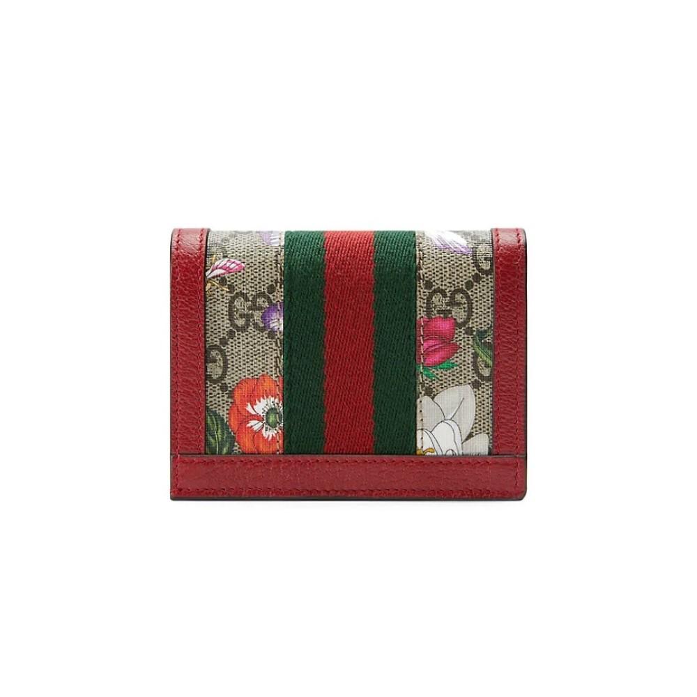 Gucci Ophidia Red Supreme Coated Canvas Gg Floral Wallet Bifold Wallet