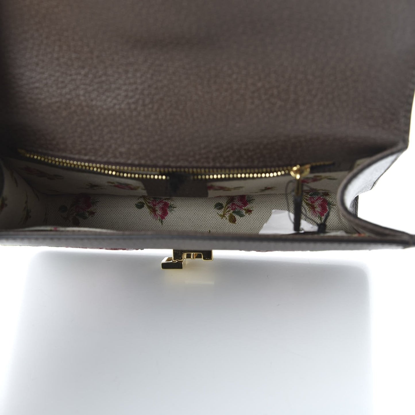 Gucci Sylvie Belt Bag Floral Rose Embroidered Brown Leather