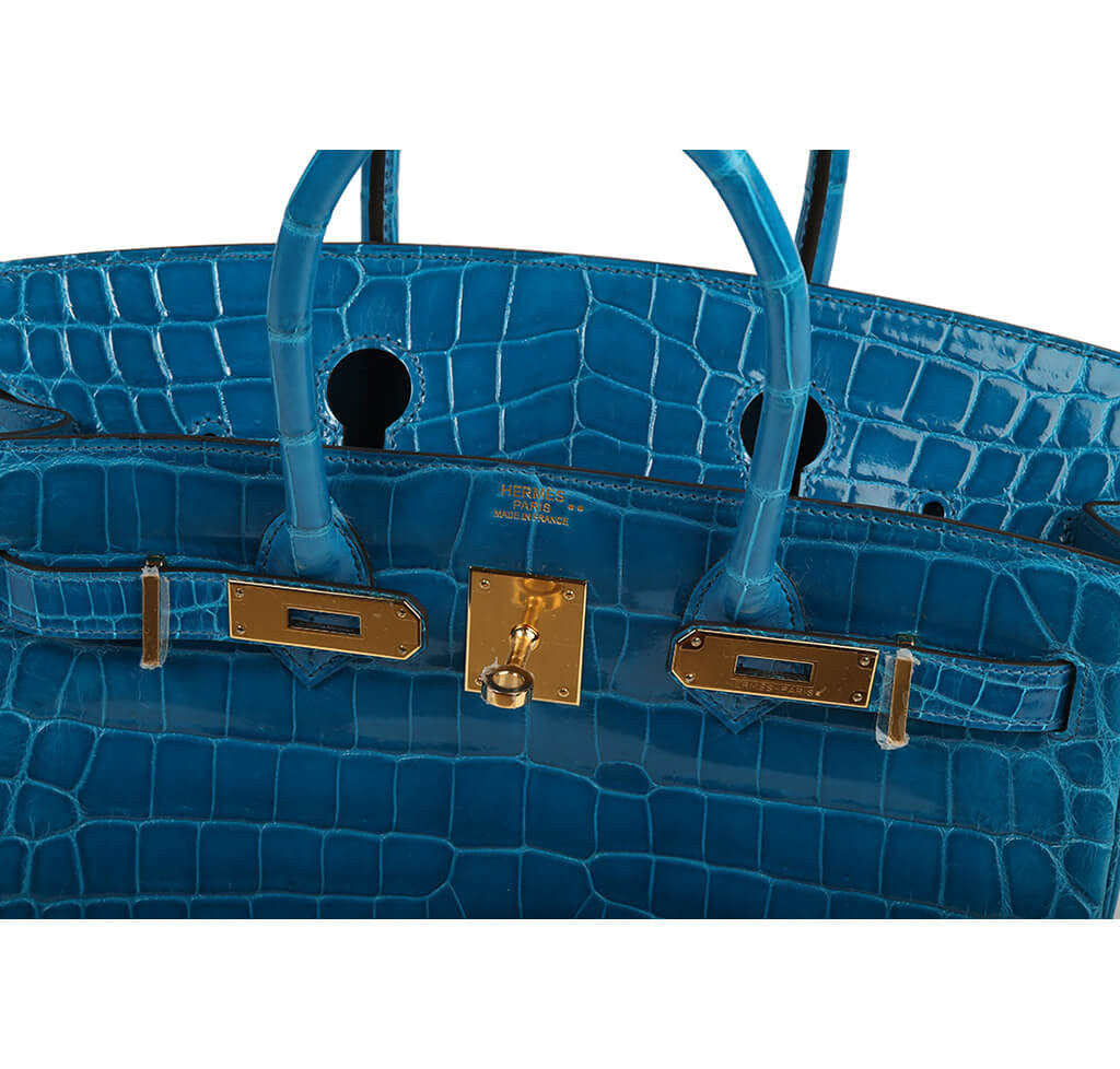 Hermès Birkin 30 Bag Blue Izmir Crocodile