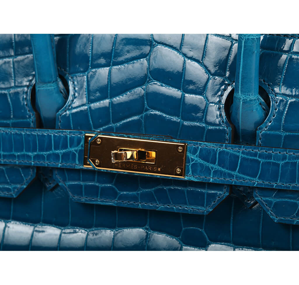 Hermès Birkin 30 Bag Blue Izmir Crocodile