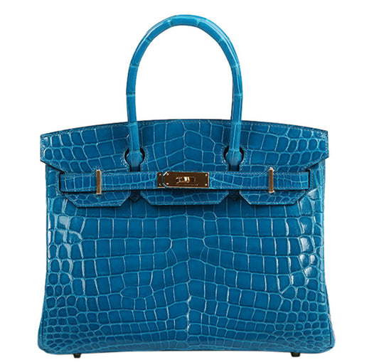 Hermès Birkin 30 Bag Blue Izmir Crocodile