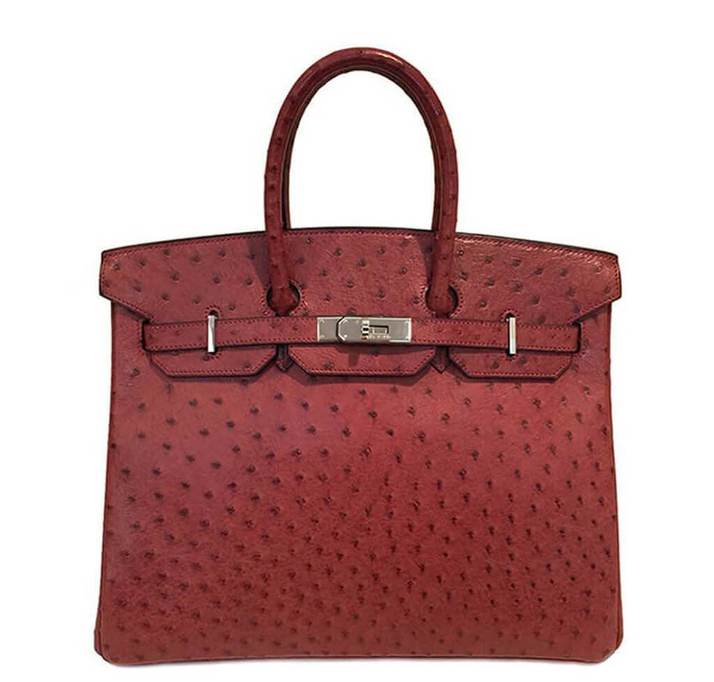 Hermès Ostrich Birkin 35 Rouge H Bag