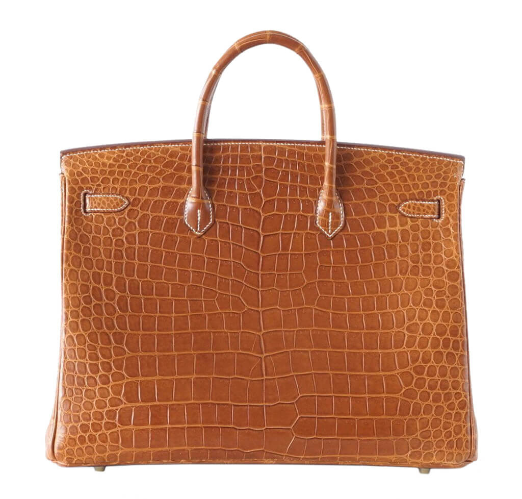 Hermès Matte Porosus Crocodile Fauve Birkin 40 Bag