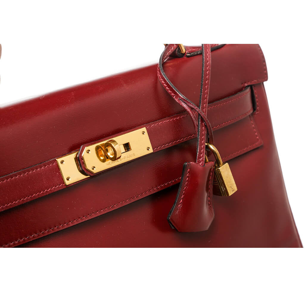 Hermès Burgundy Kelly Bag 32cm GHW