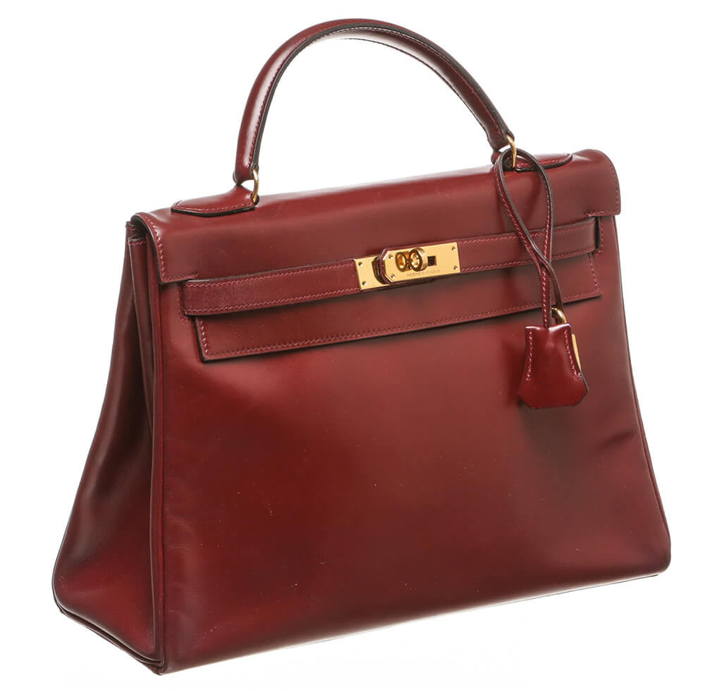 Hermès Burgundy Kelly Bag 32cm GHW