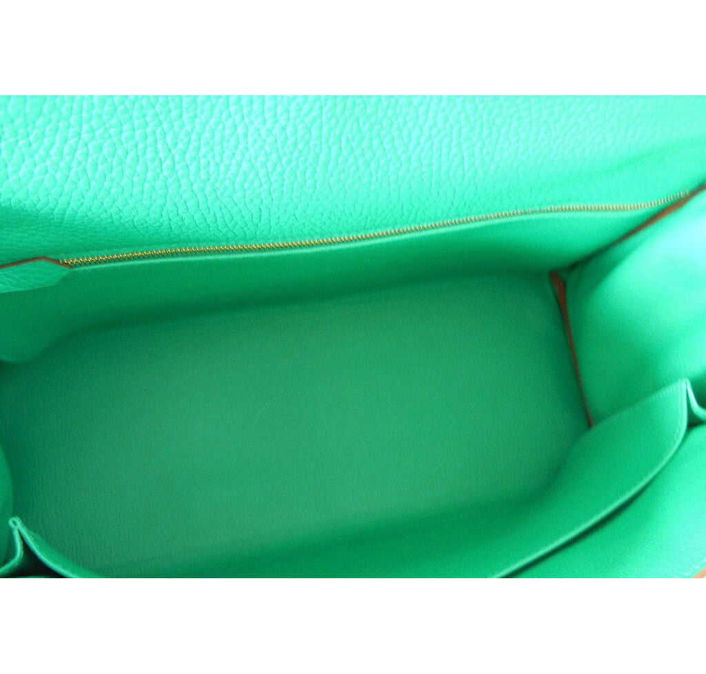 Hermès Clemence Kelly 35 Bag Menthe