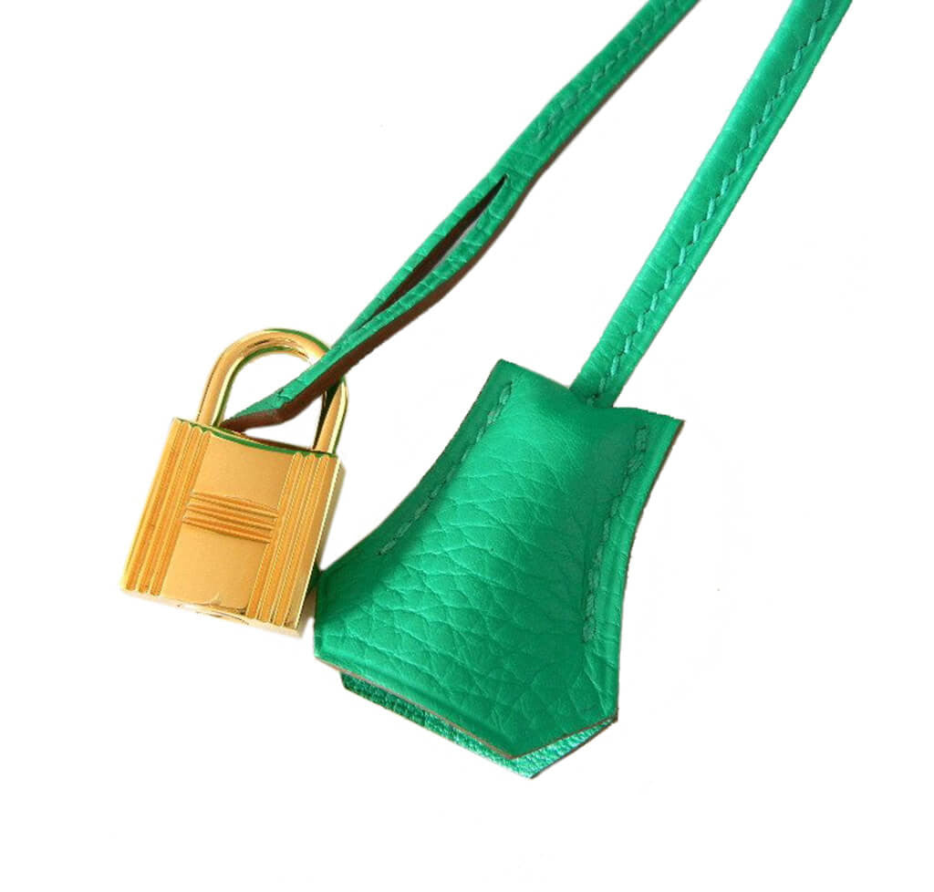 Hermès Clemence Kelly 35 Bag Menthe