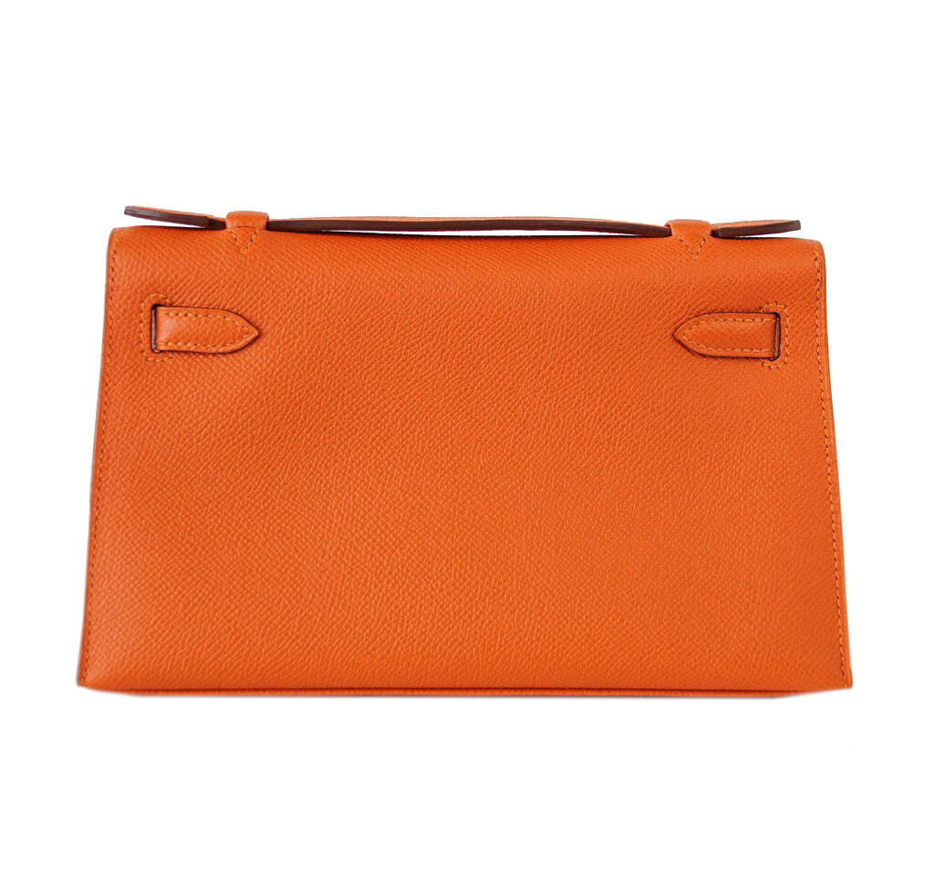 Hermès Kelly Pochette Feu Epsom Leather Bag