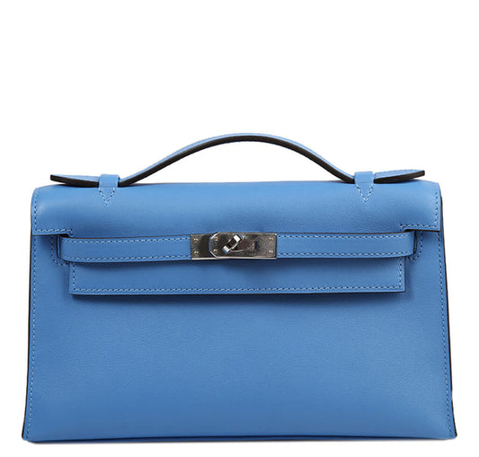 Hermès Kelly Pochette Blue Paradise