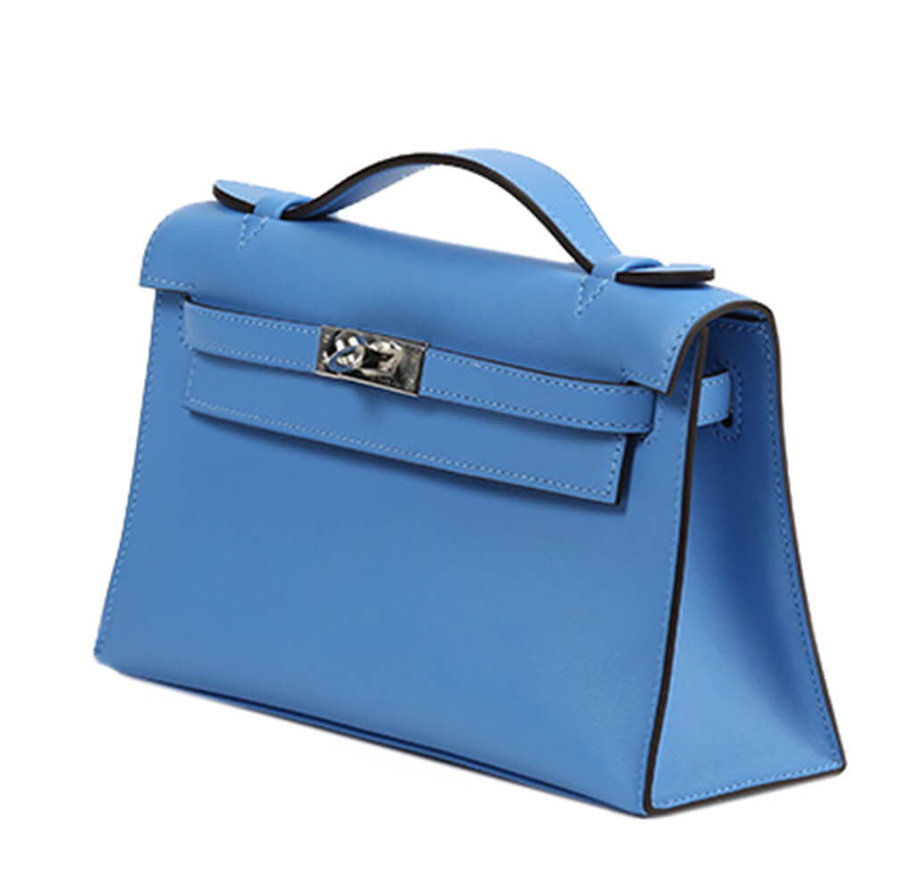 Hermès Kelly Pochette Blue Paradise