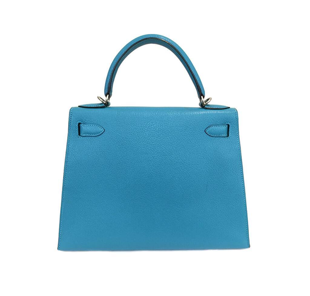 Hermès Kelly Sellier 28 Turquoise Bag PHW