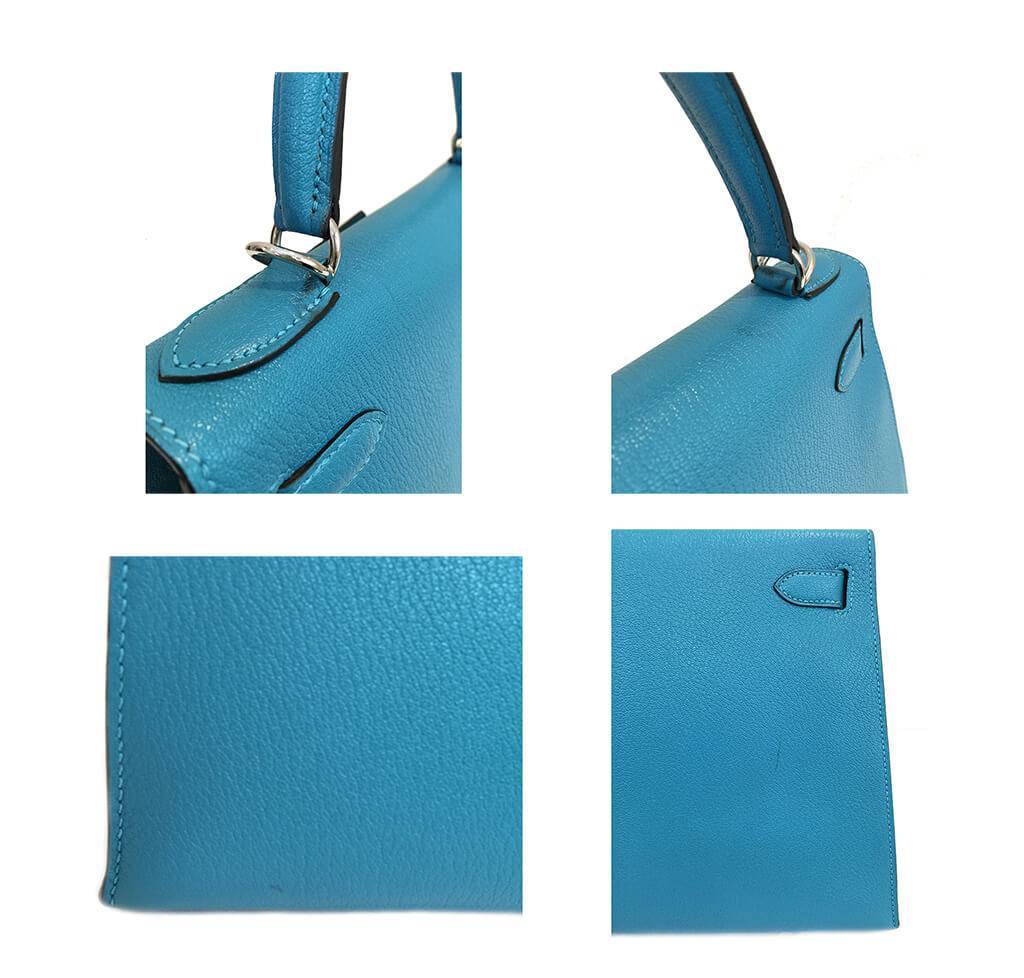 Hermès Kelly Sellier 28 Turquoise Bag PHW