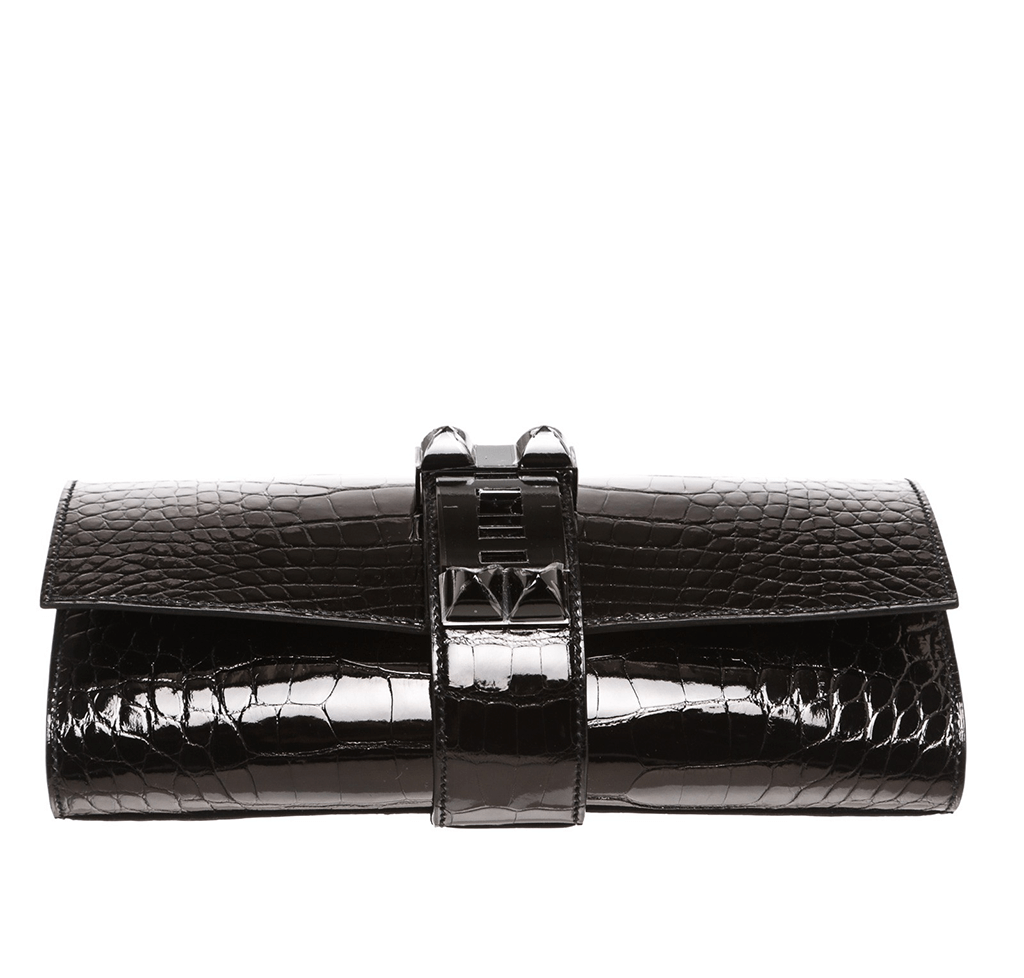 Hermès Medor Clutch 23 Black Alligator Bag