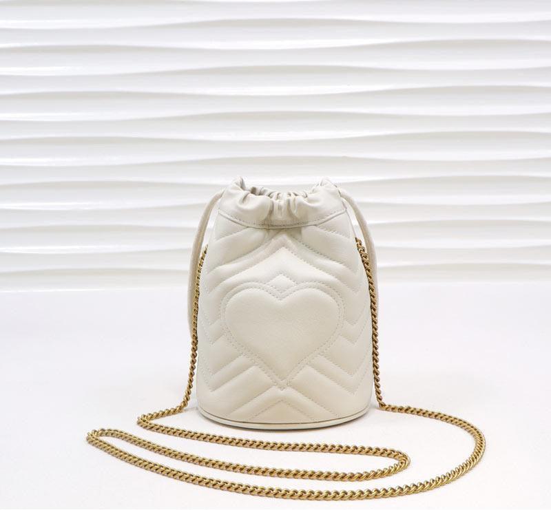 Gucci GG Marmont mini bucket Bag White Leather