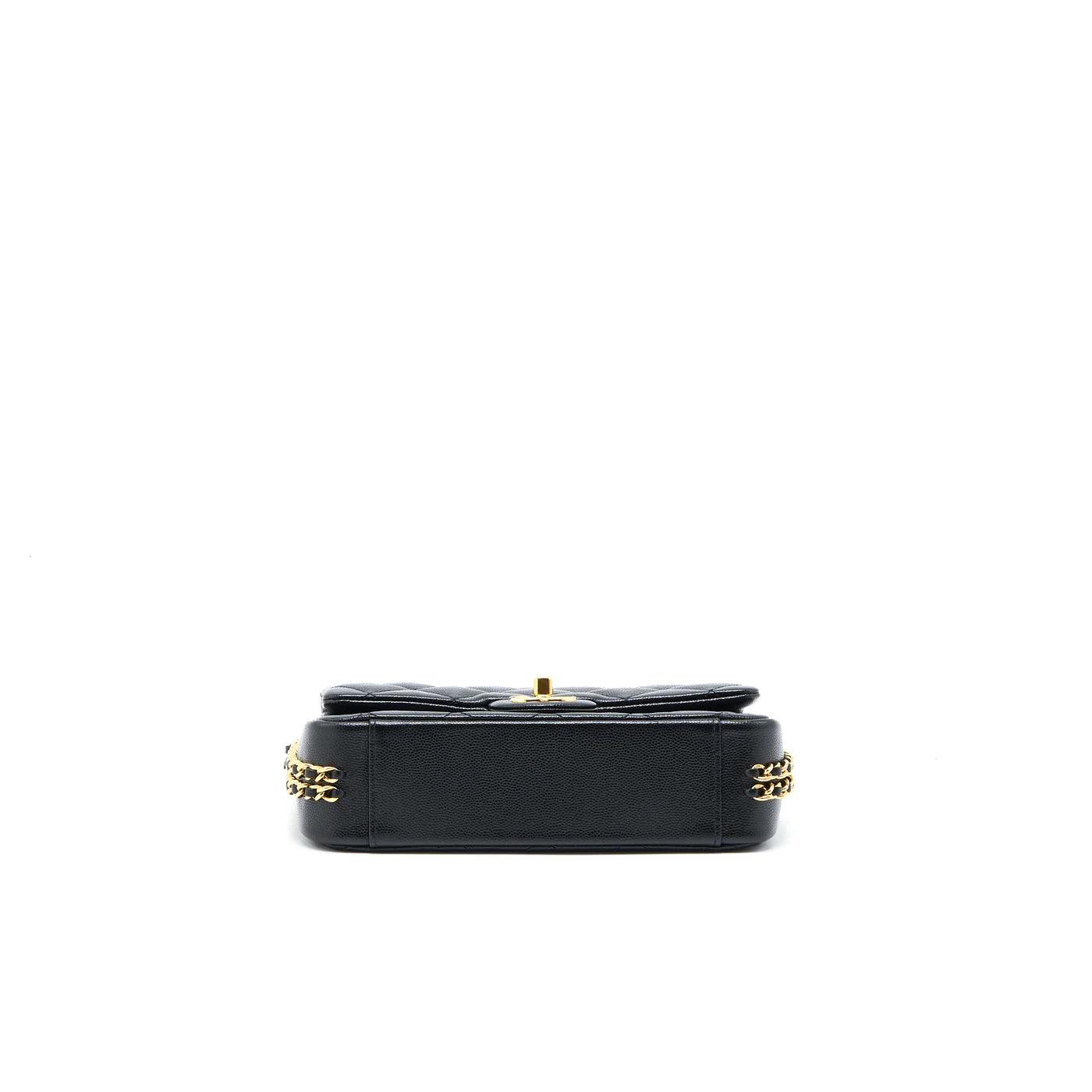 Chanel 23C Mini Flap Bag Chain Grained Calfskin Black