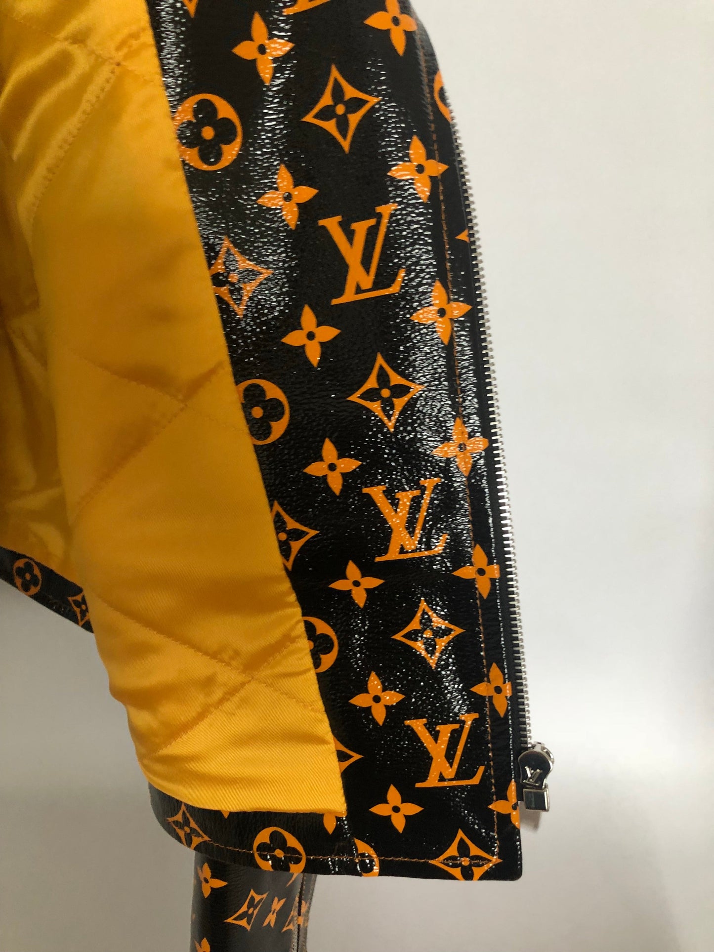 Louis Vuitton Monogram Printed Leather Biker Jacket 1A4Z18