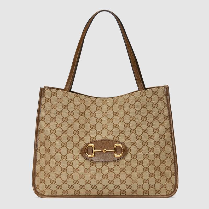 Gucci Horsebit 1955 Tote Bag Brown Leather