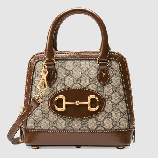 Gucci Horsebit 1955 mini top handle bag Dark Brown leather