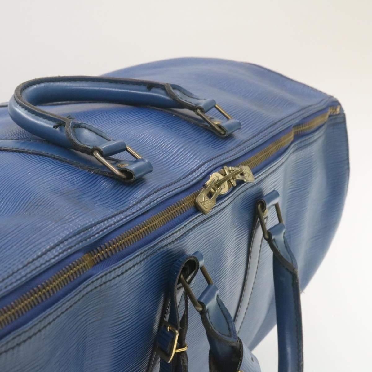 LOUIS VUITTON Epi Keepall 55 Boston Bag Blue VI1920 - Cap N Wrap