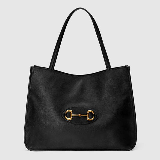 Gucci Horsebit 1955 Tote Bag Black Leather