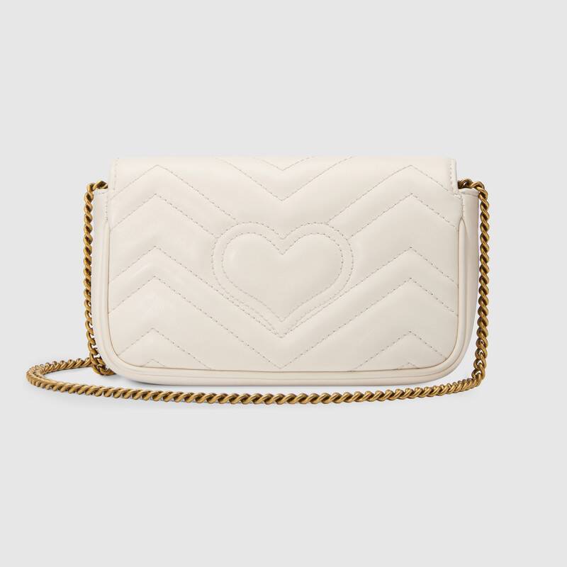 GG Marmont matelassé super mini bag White Leather