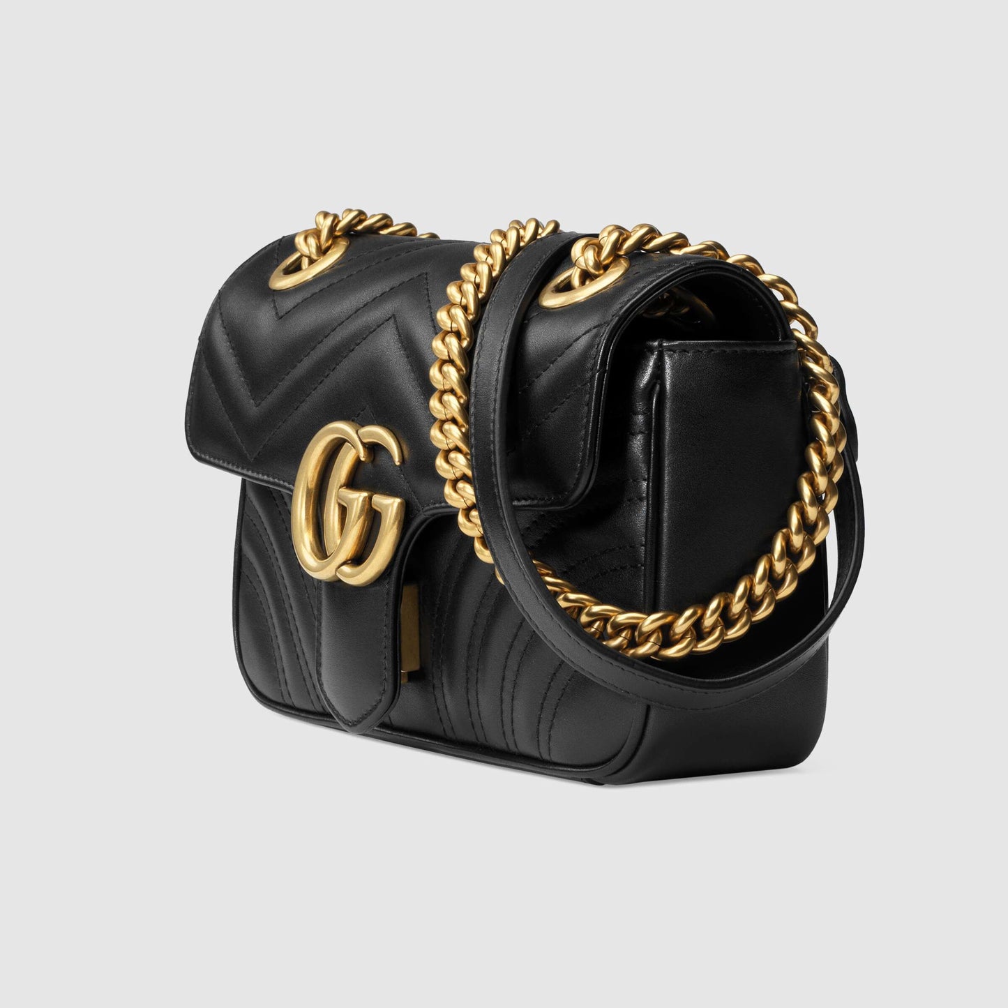 GG Marmont matelassé mini bag Black Leather