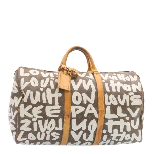 LOUIS VUITTON Monogram Graffiti Keepall 50 Boston Bag - AWL1430 - Cap N Wrap