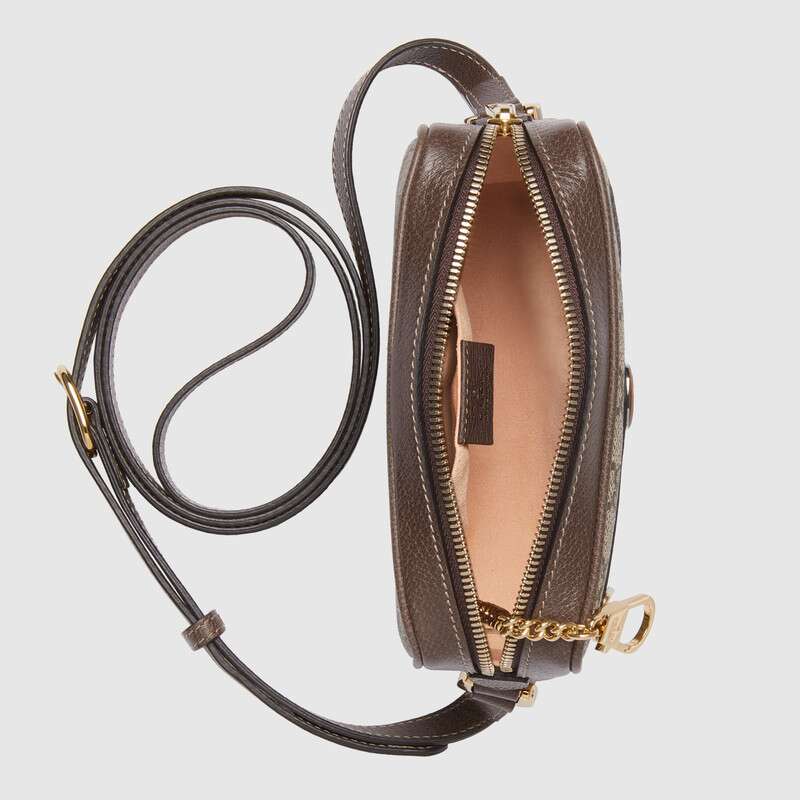 Ophidia GG Supreme mini bag Brown leather