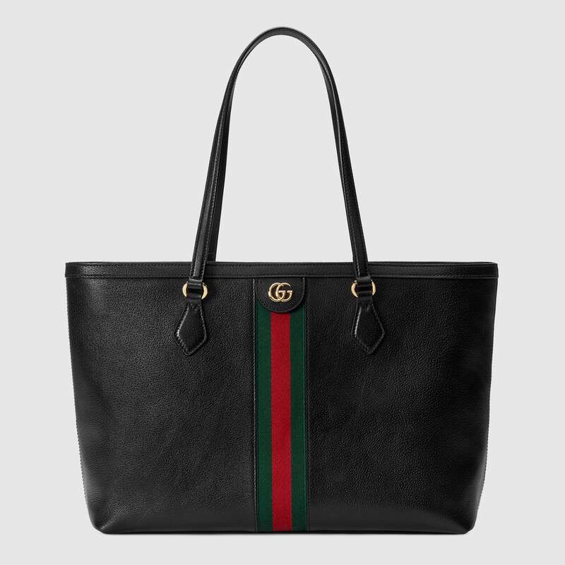 Ophidia leather tote Black leather