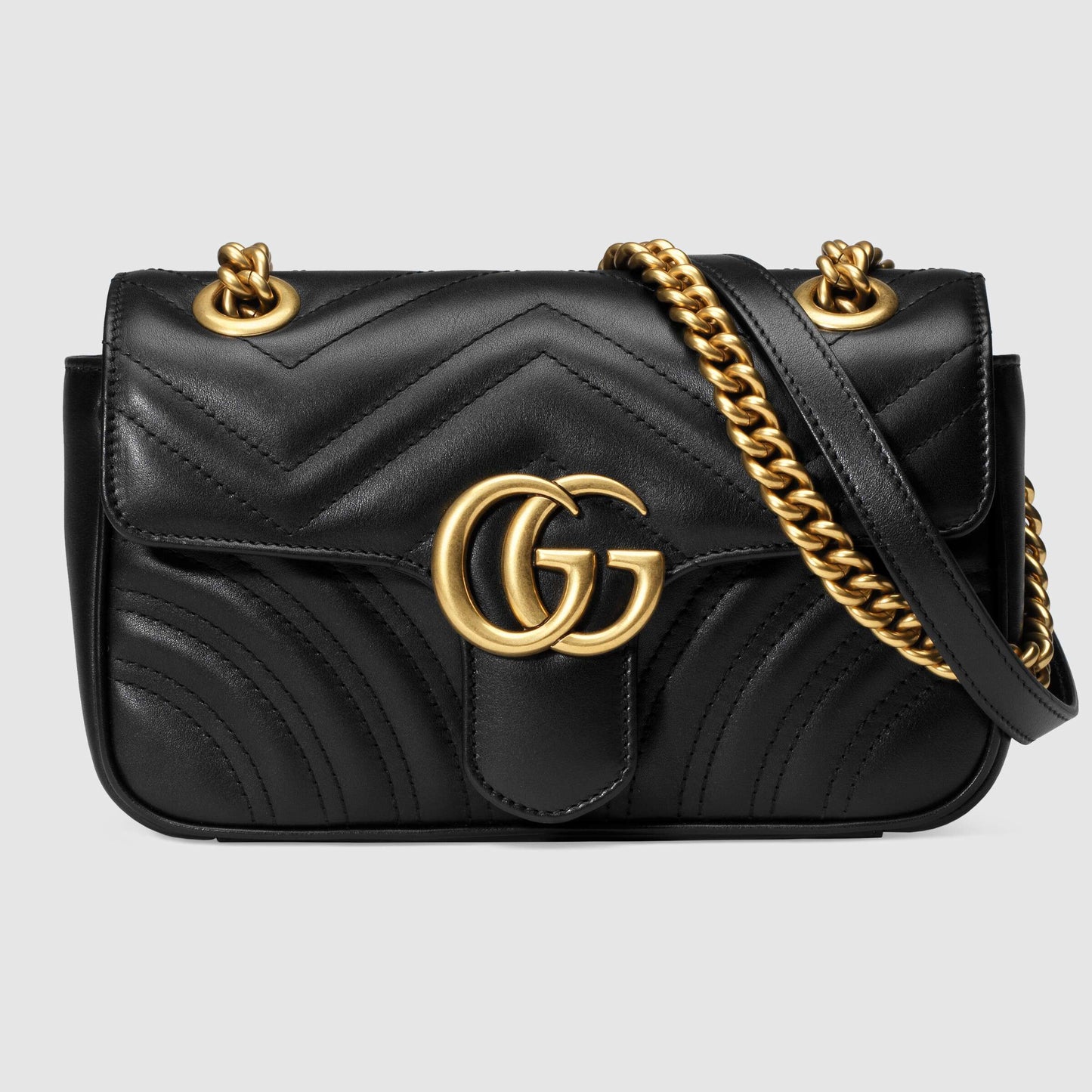 GG Marmont matelassé mini bag Black Leather